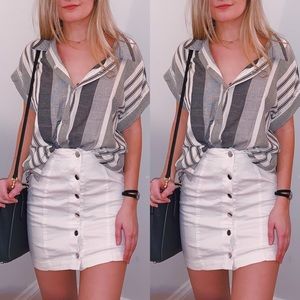 Camille White Denim Mini Skirt